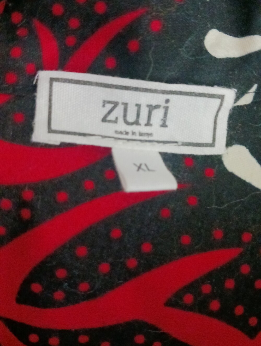 Zuri XL Black & Red Patterned Dress
